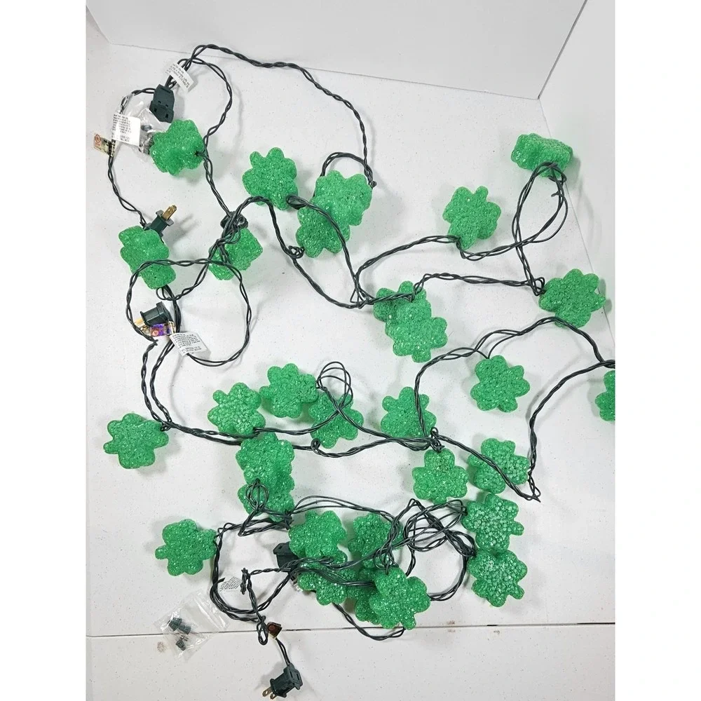 St Patrick's Day Decor Lot Lights Garland Bead Tie Sign‎ Shamrock Scarf